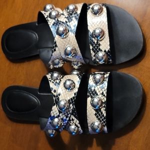 Marc Fisher studded snake print sandals